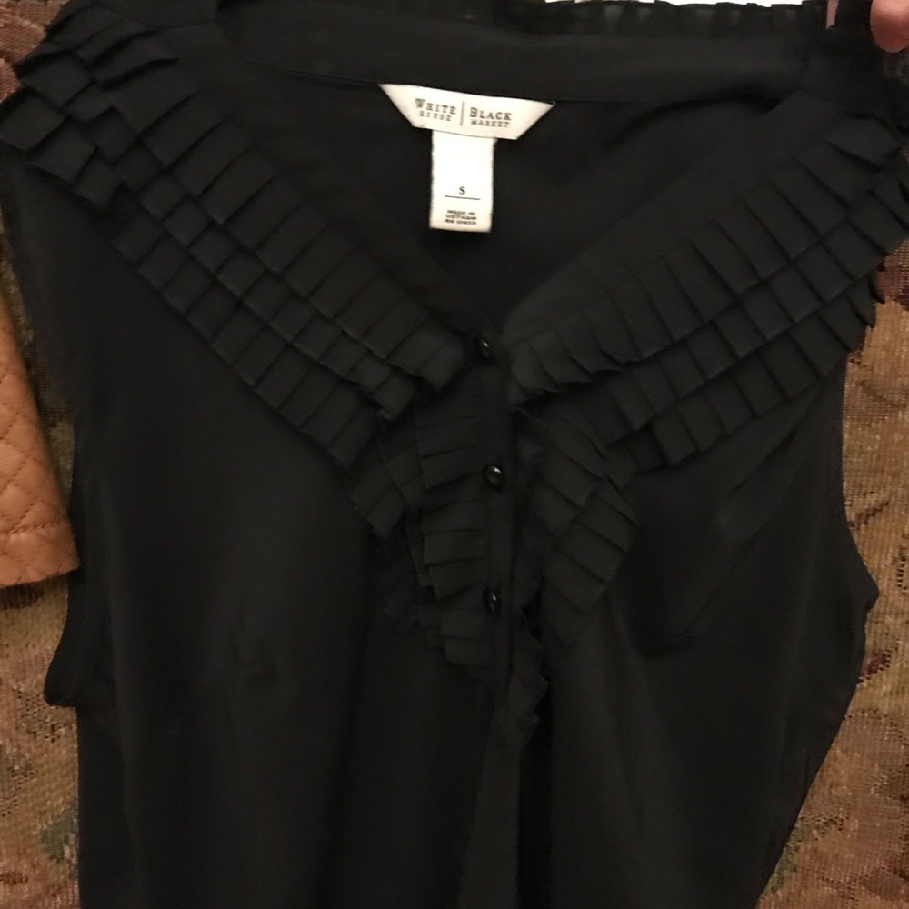 White House Black Market Black Blouse